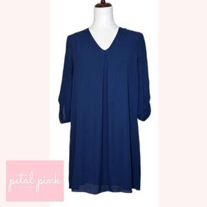 SIZE MED | PINK ROSE Navy Blue Tunic Shift Dress
